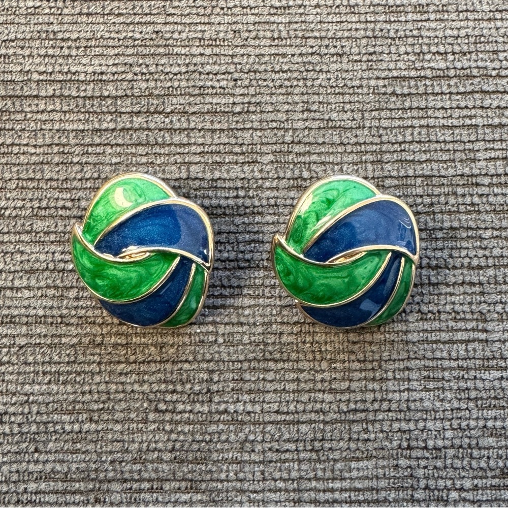 Vintage Style Blue and Turquoise Earrings